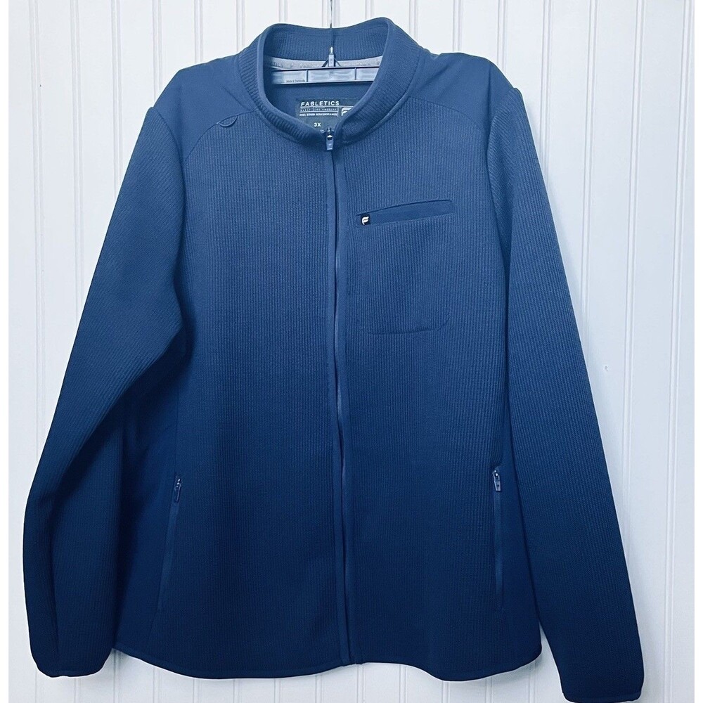 Fabletics Women’s 4 Way Stretch Knit Jacket Full Zipper Pockets 3X Navy